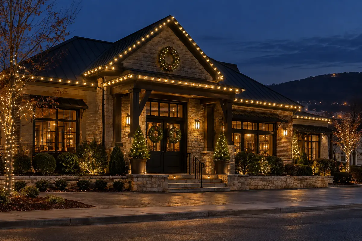 Professional commercial Christmas lighting