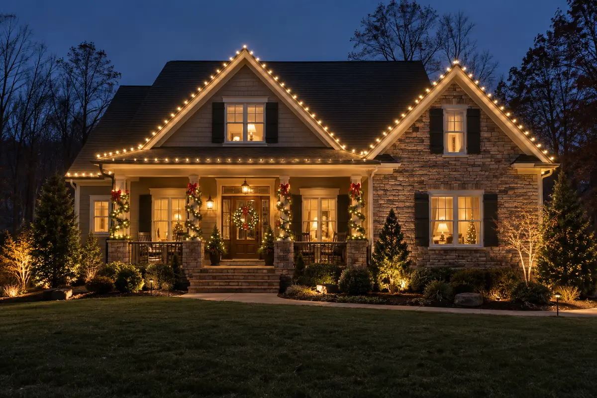 Elegant professionally designed home lighting display